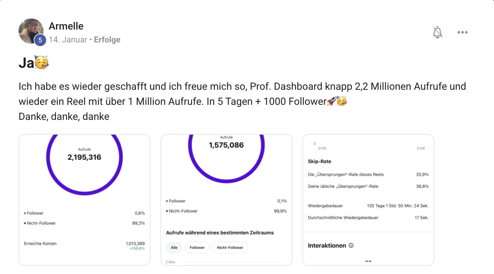 Mitglied der KI Creator Akademie: Armelle erzielt 2,2 Mio. Aufrufe und 1.000 Follower in fünf Tagen
