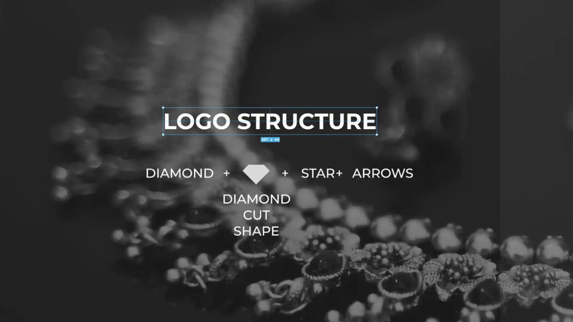 EMS Jewellers logo construction inspired by diamond cut and star geometry