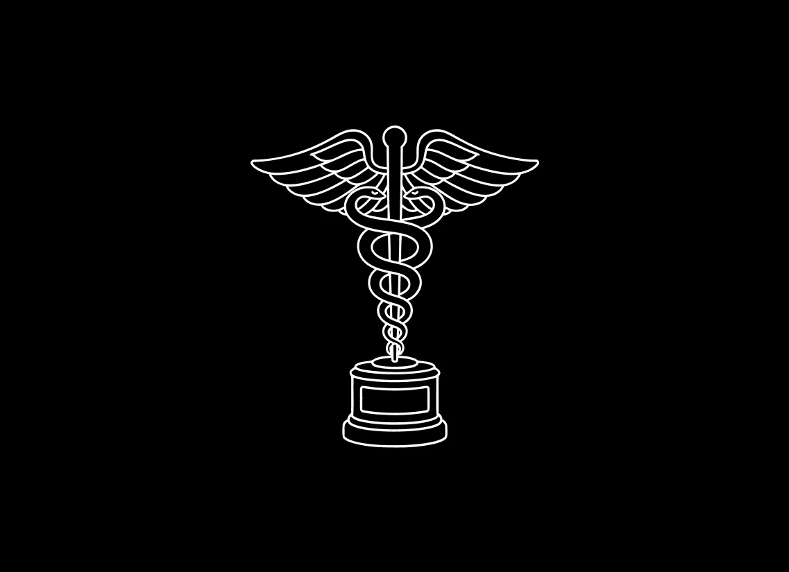 Caduceus medical symbol representing the top VR, AR, MR and XR companies for healthcare in 2026