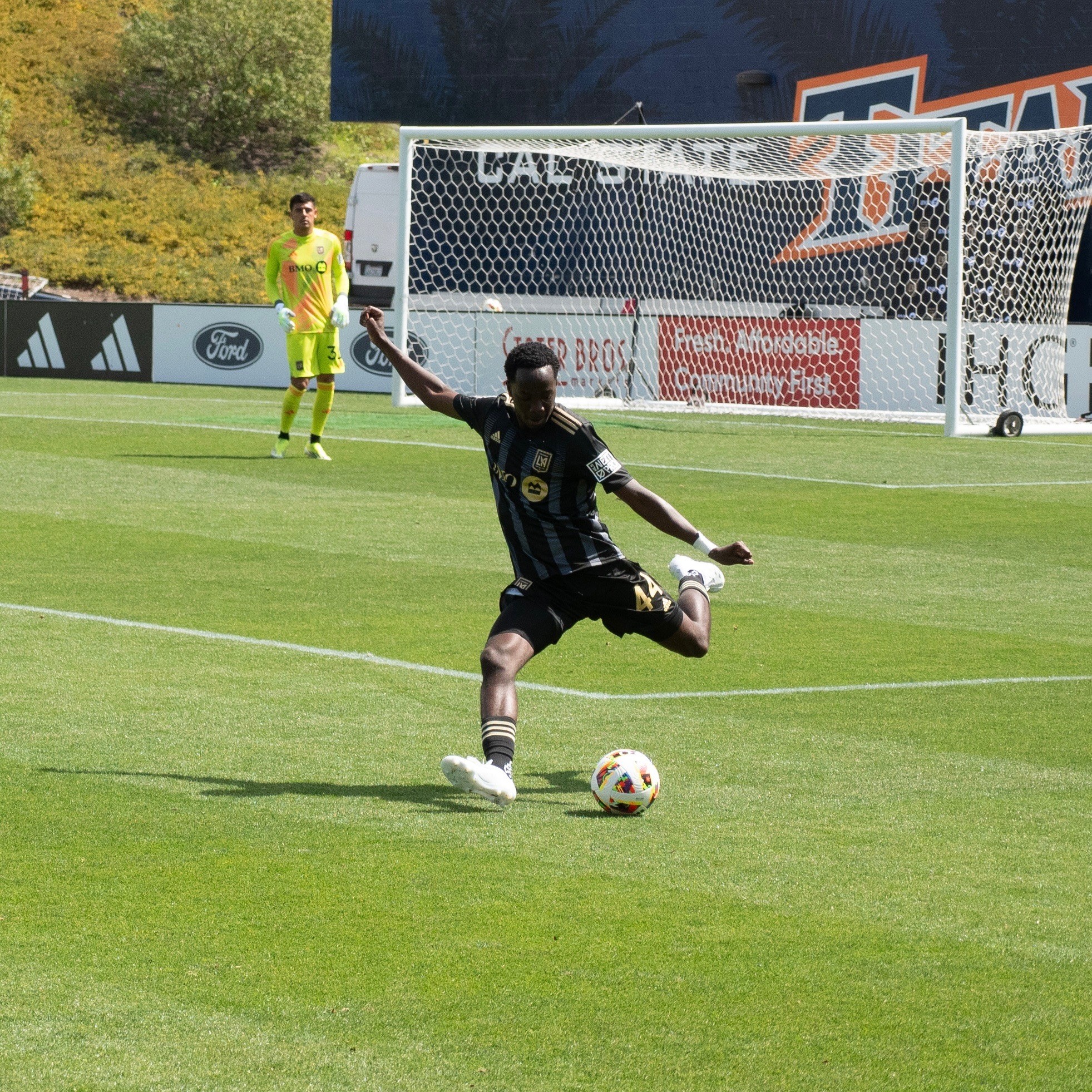 Kicking Ball At Top Of The Box At LAFC Home Game