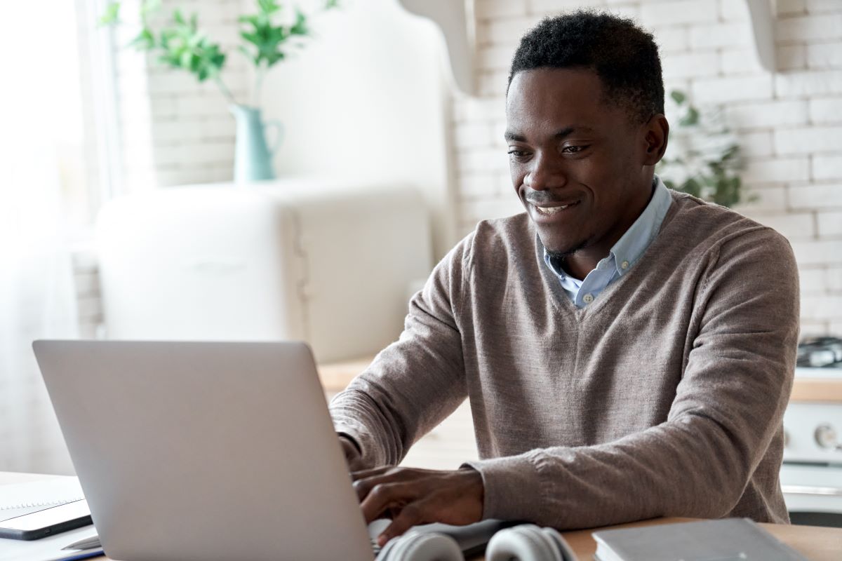 Customer engagement solutions: Man using his laptop