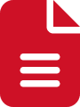 Red file icon with a stylized page containing three horizontal lines, symbolizing a document.
