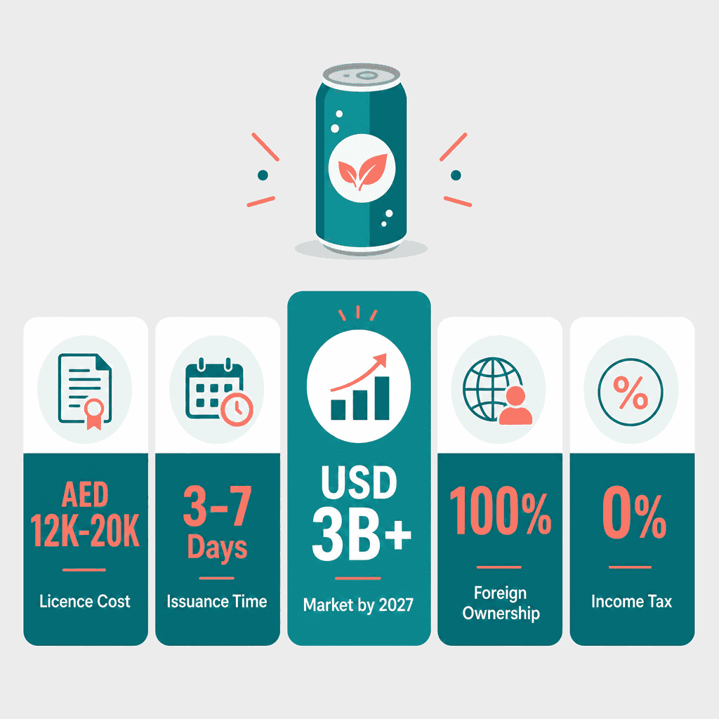 Infographic: Soft Drinks & Carbonated Water Trading License in Dubai
