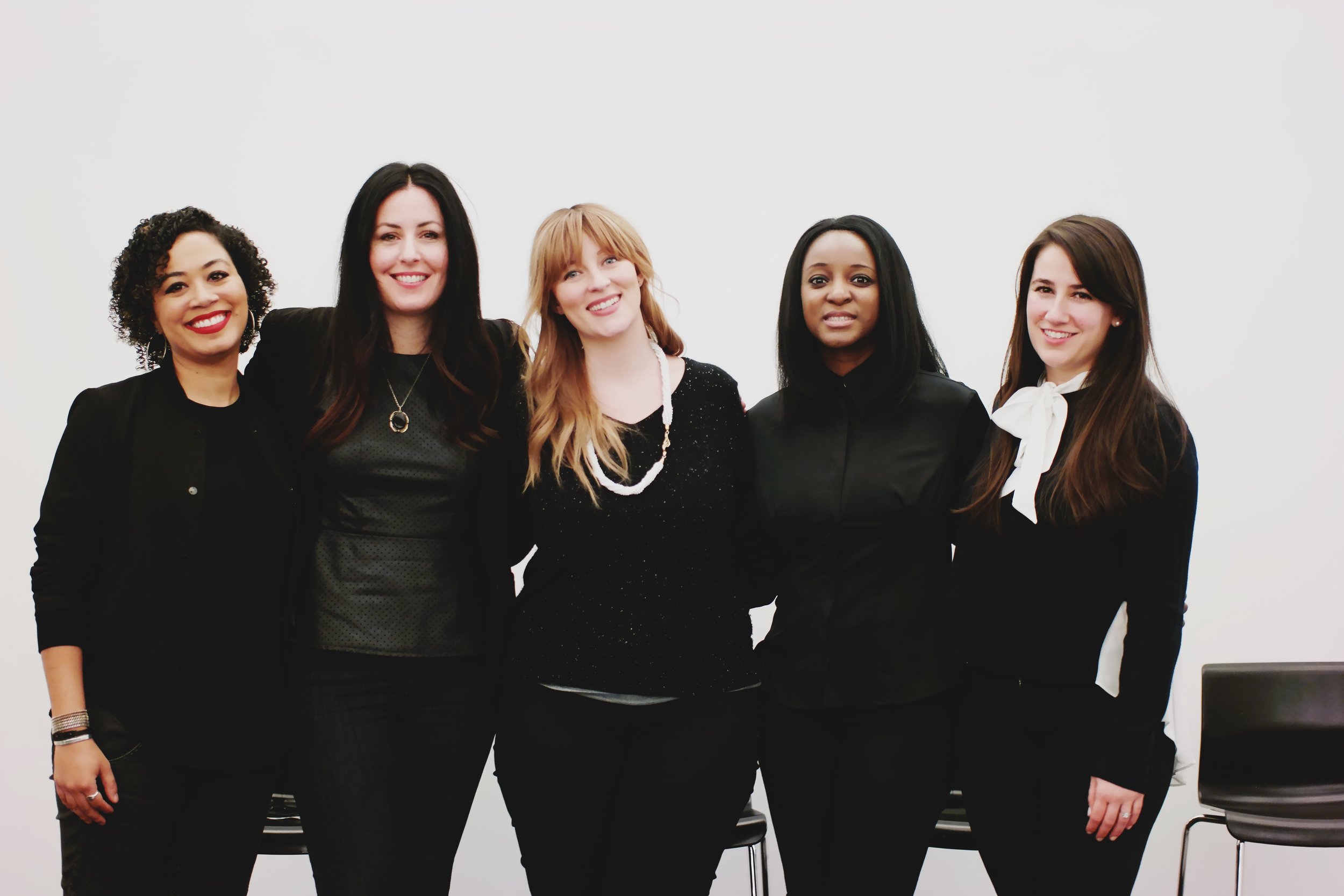 From left to right: Our moderator Marysharon Owens, and panelists Sarah Sheehan, Jenna Arnold, Danielle Kayembe, and Clara de Soto.