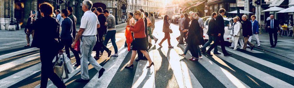 aerial view of people walking on raod