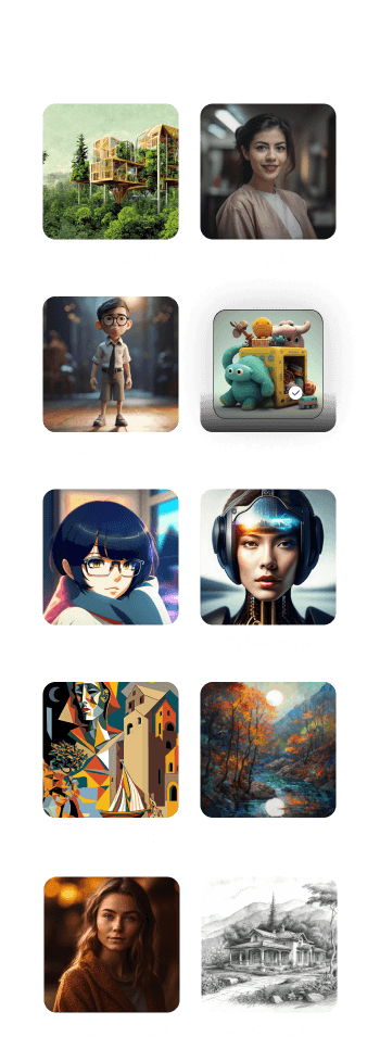 Different art style cards