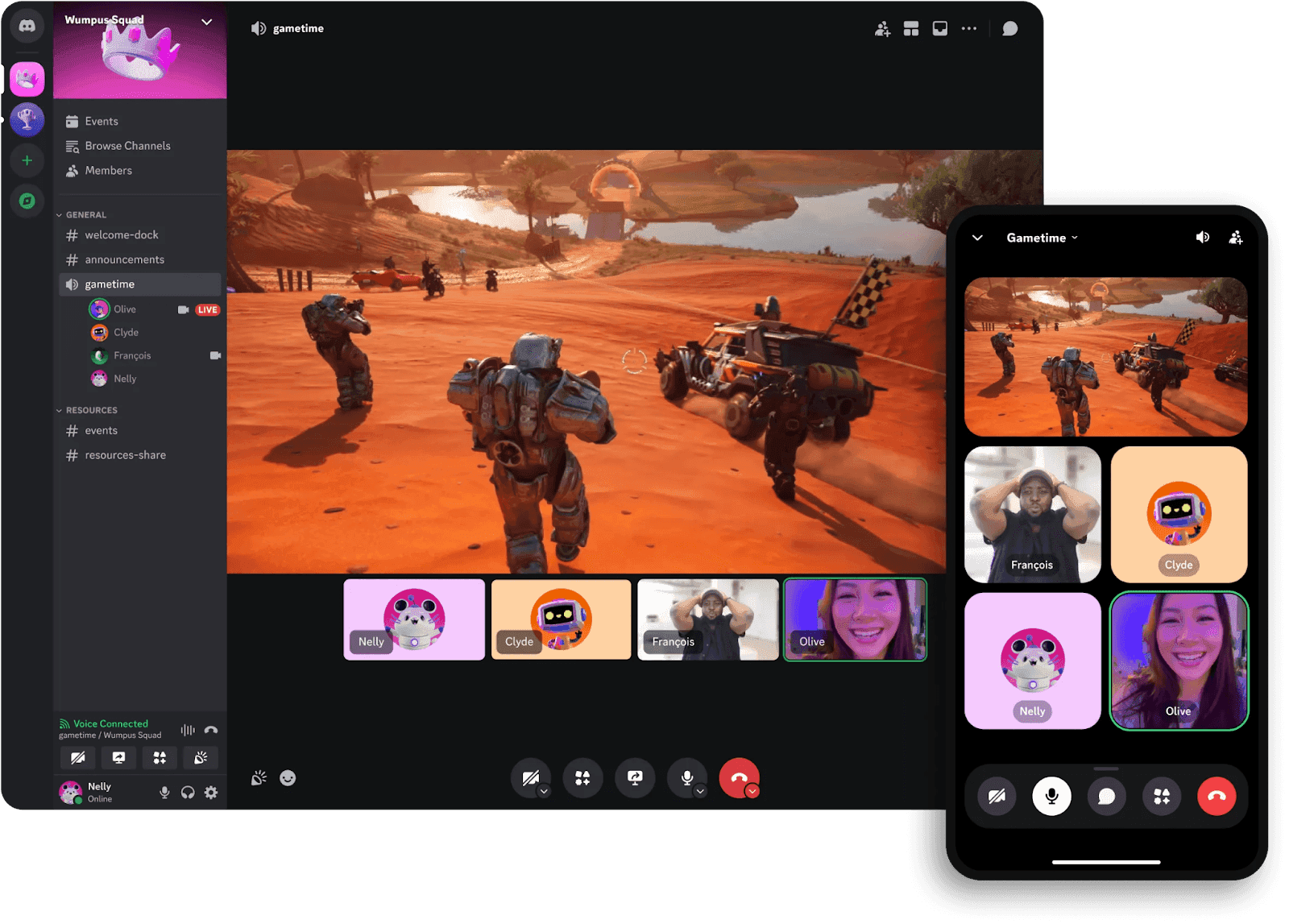 Interface of Discord