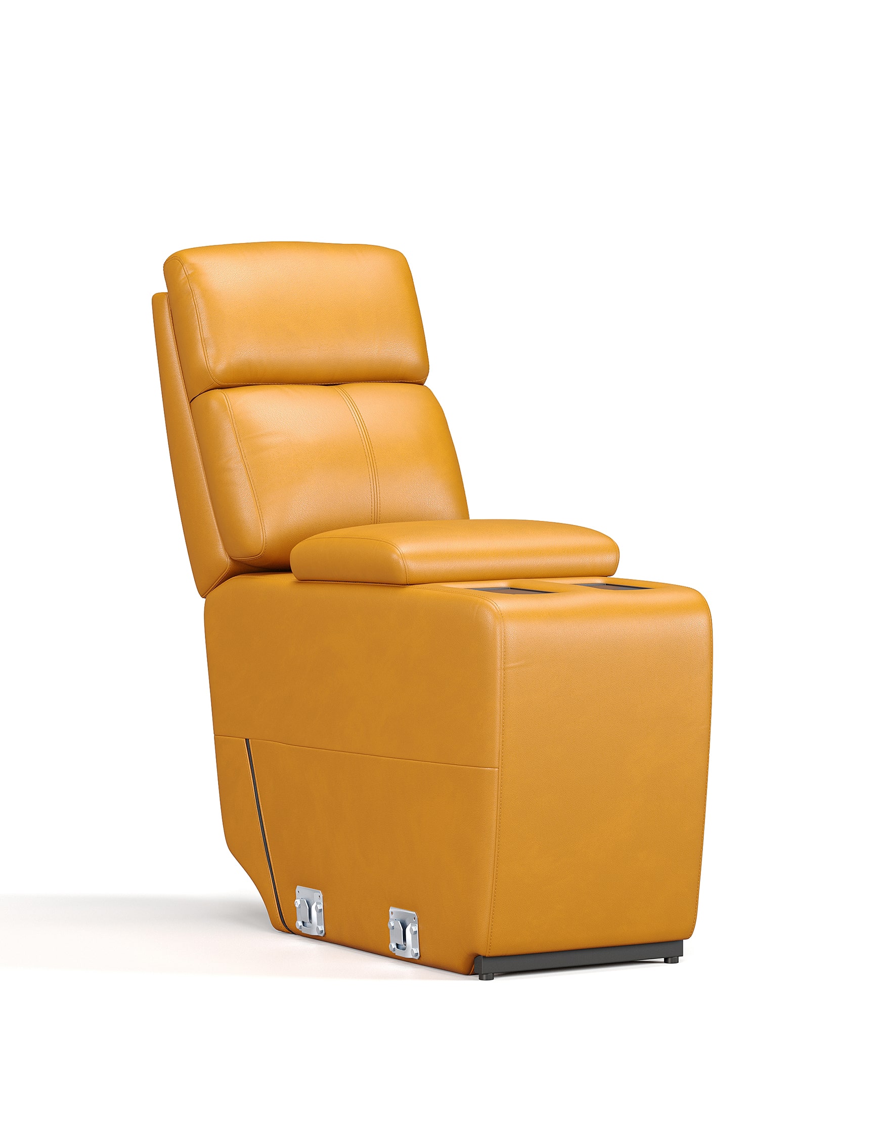 Upholstered recliner chair with padded seat and backrest in modern design