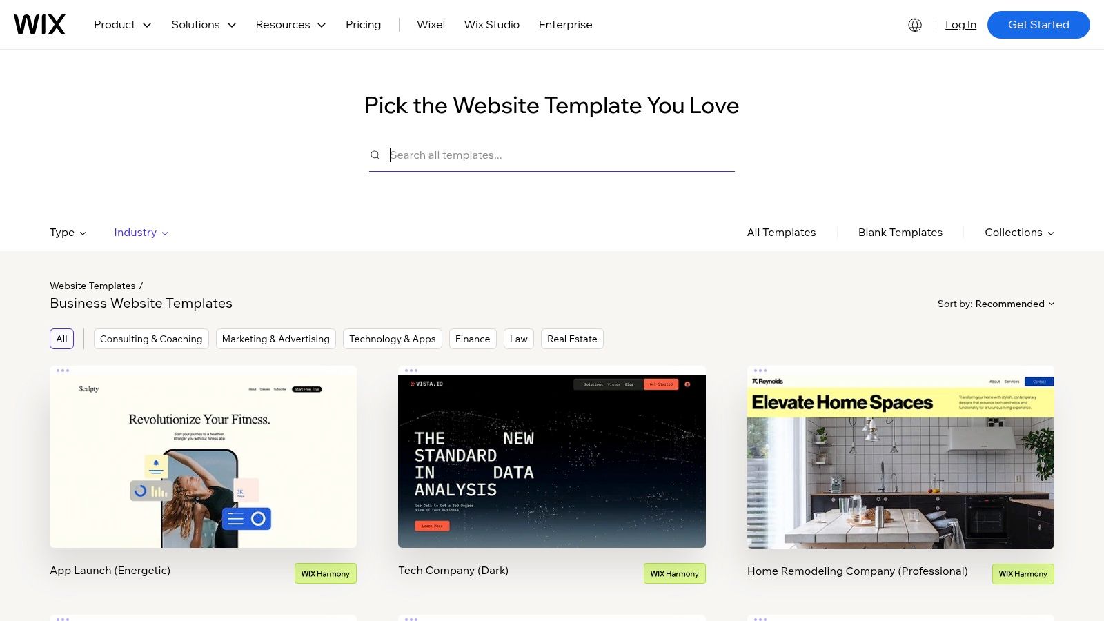 Wix Template Library