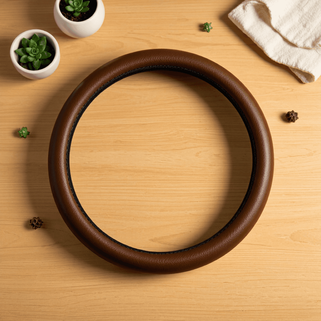 product photography of steering wheel cover