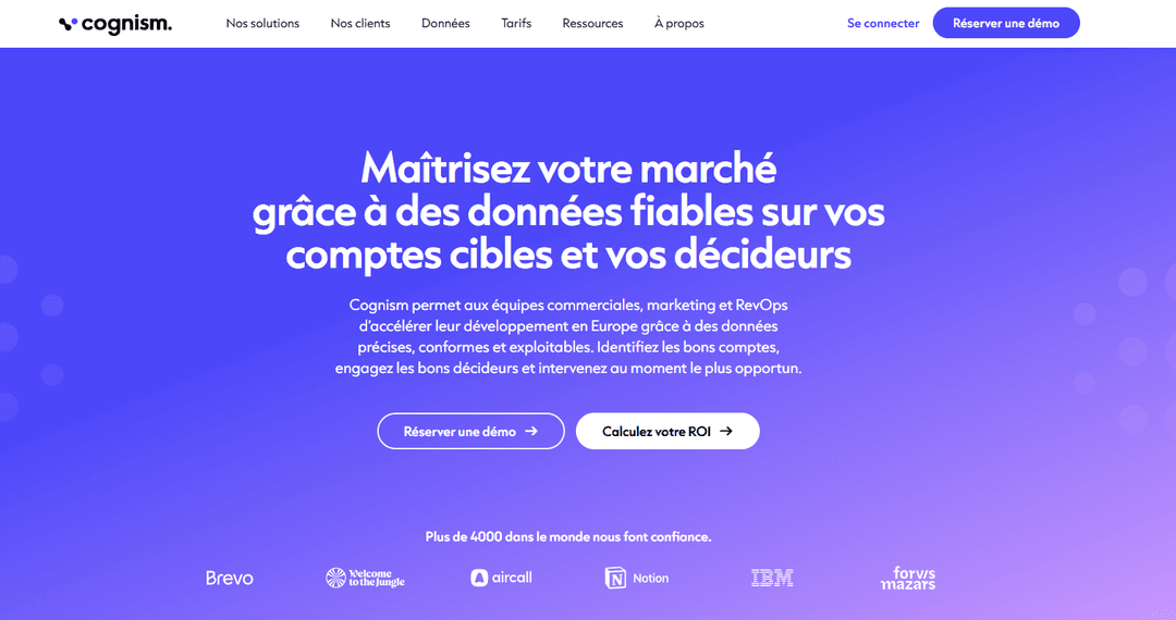 Cognism site header leading with phone-verified mobile data for European teams
