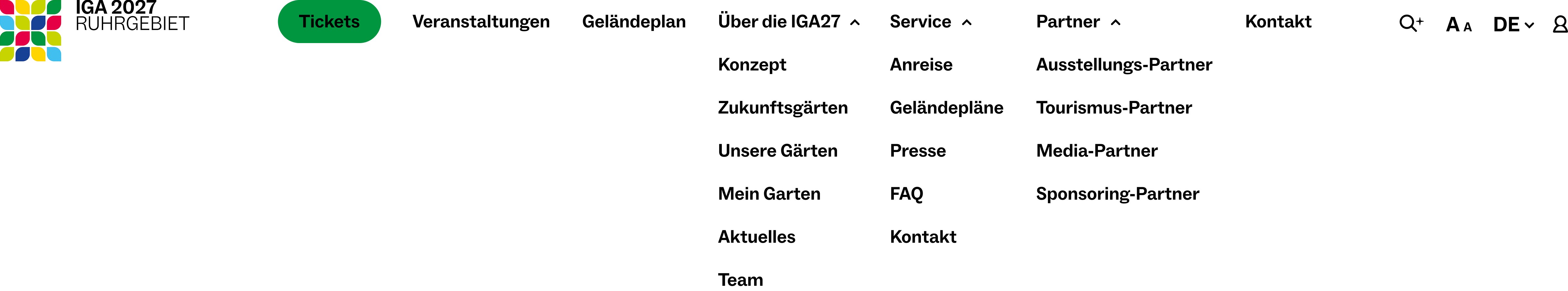 Updated main navigation for the time during the fair