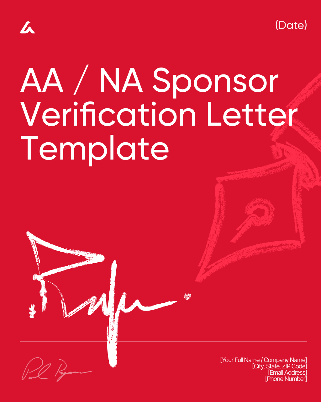 AA / NA Sponsor Verification Letter Template