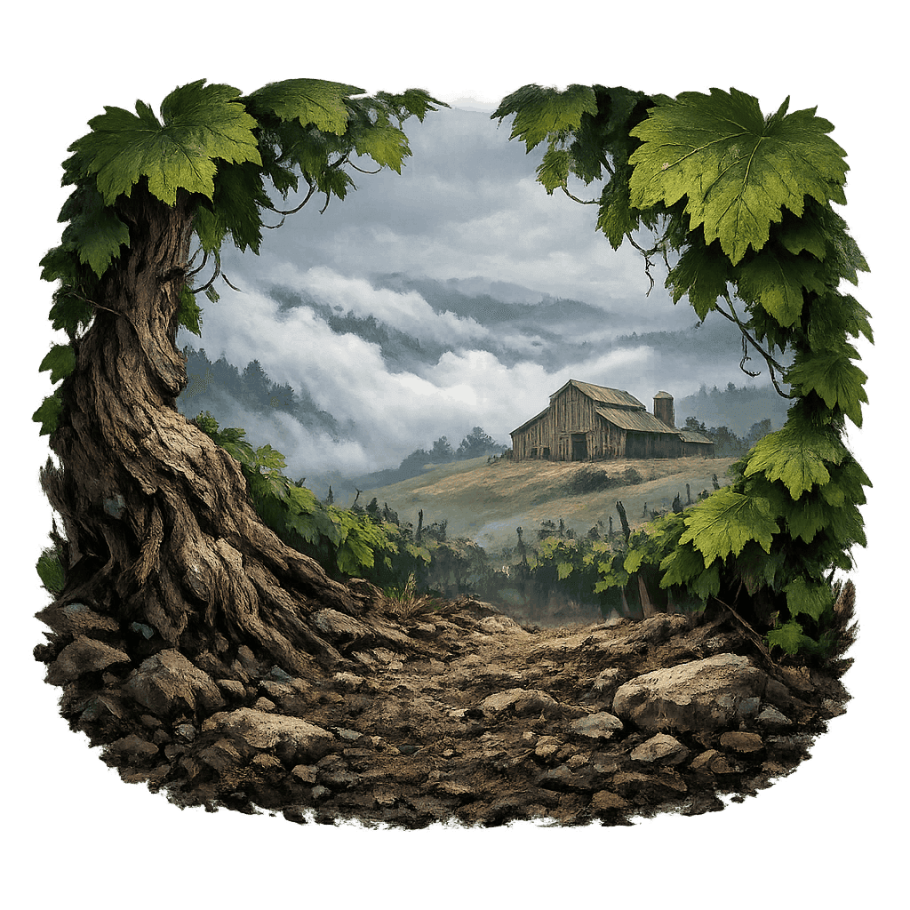 Detailed graphic of the Petaluma Gap wine region.