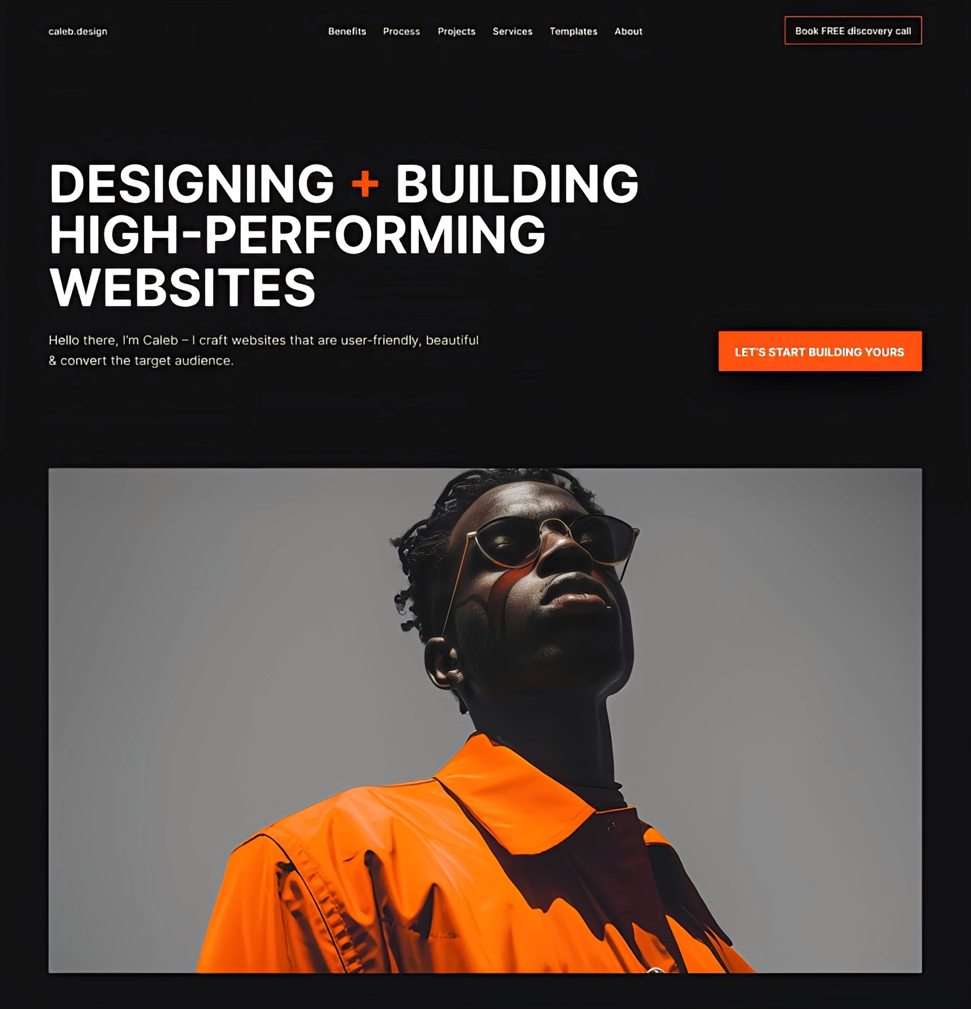 Freelance web designer's portfolio Framer website template