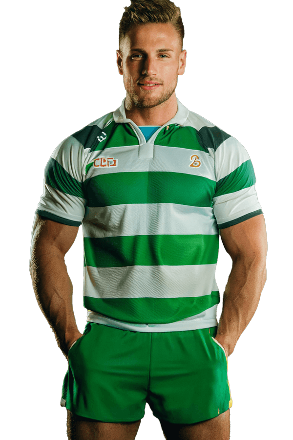 Player standing for camera.