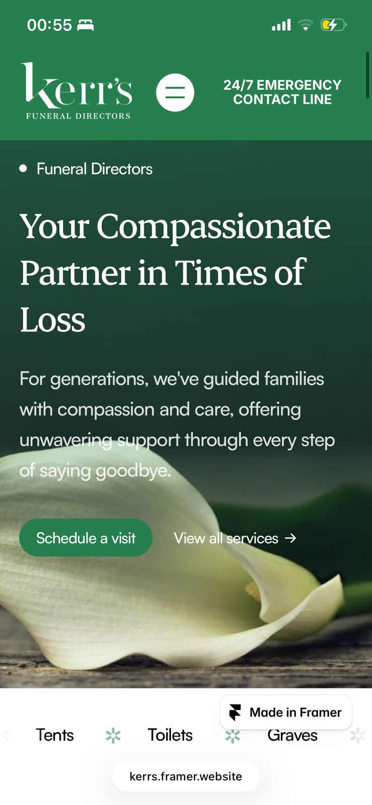Custom website design project by WaveLight — mobile view