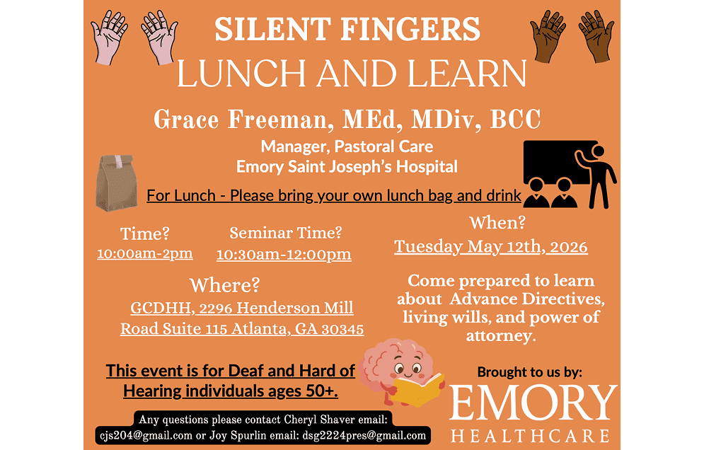 Deaf Social event hosted by GCDHH at Fluffy Fluffy Dessert Cafe, Feb 27, 2026, 6-8 PM in Tucker, GA.