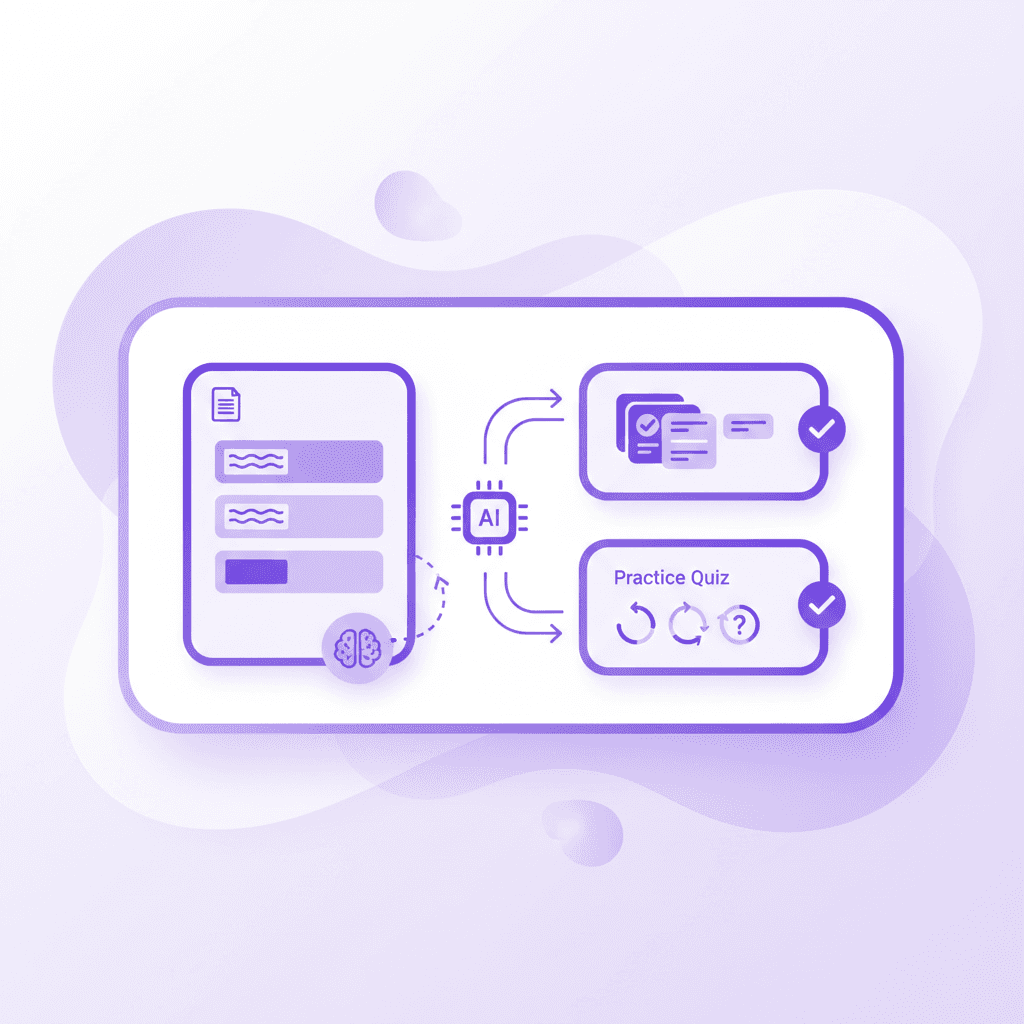 Penseum AI generating study materials from uploaded Cornell notes examples