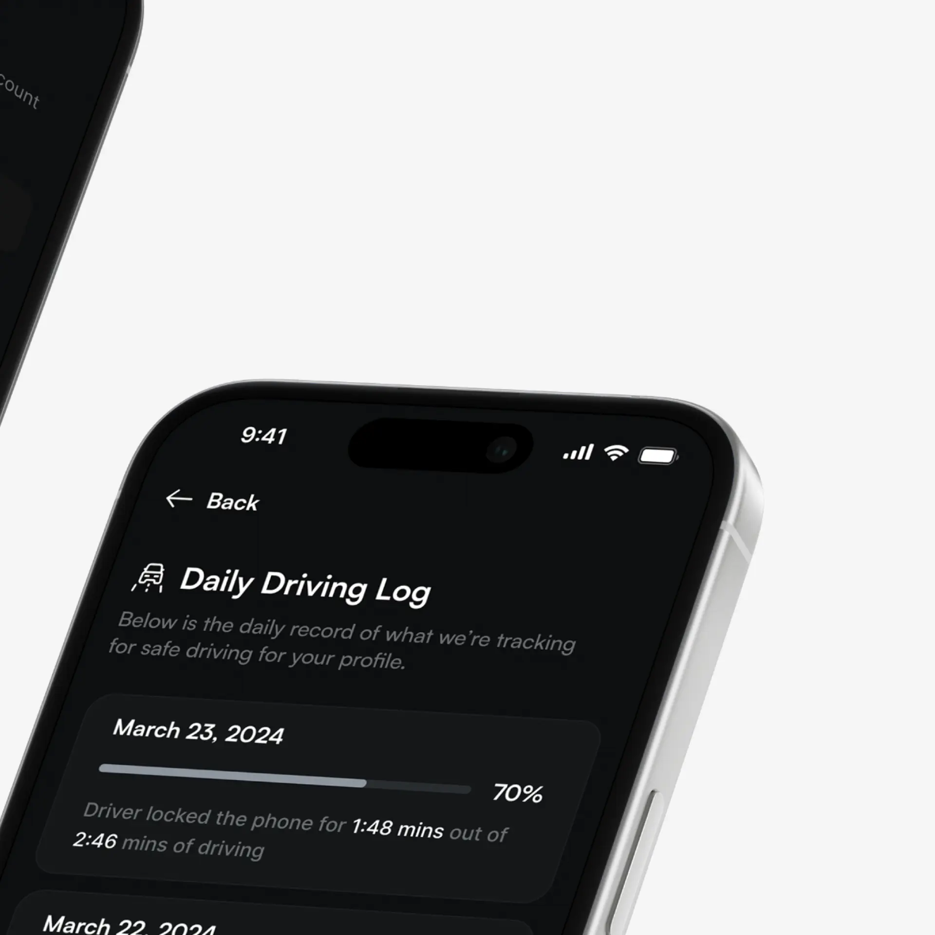 Daily driving log mobile view 2