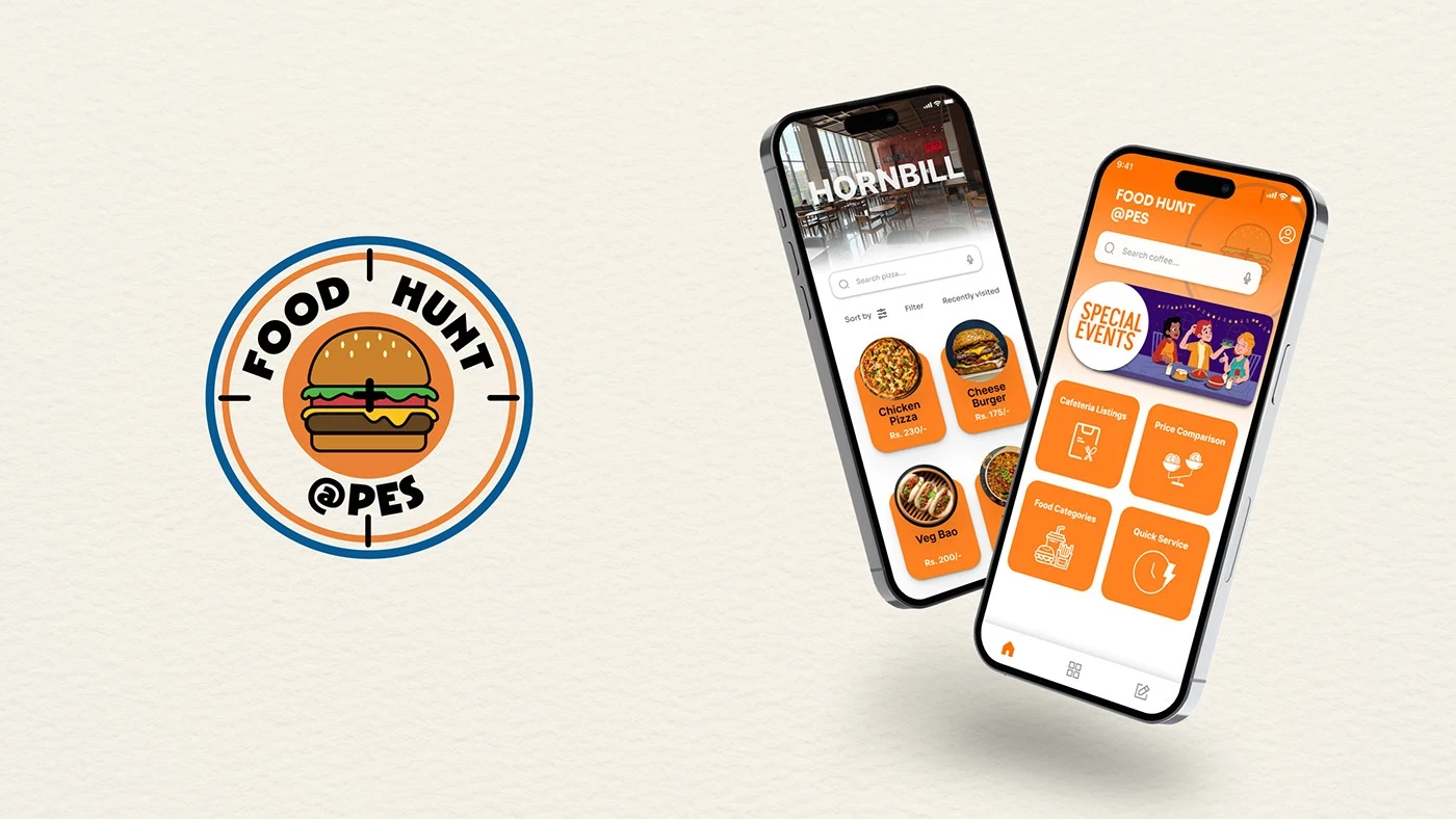 Food Hunt mobile screens mockup