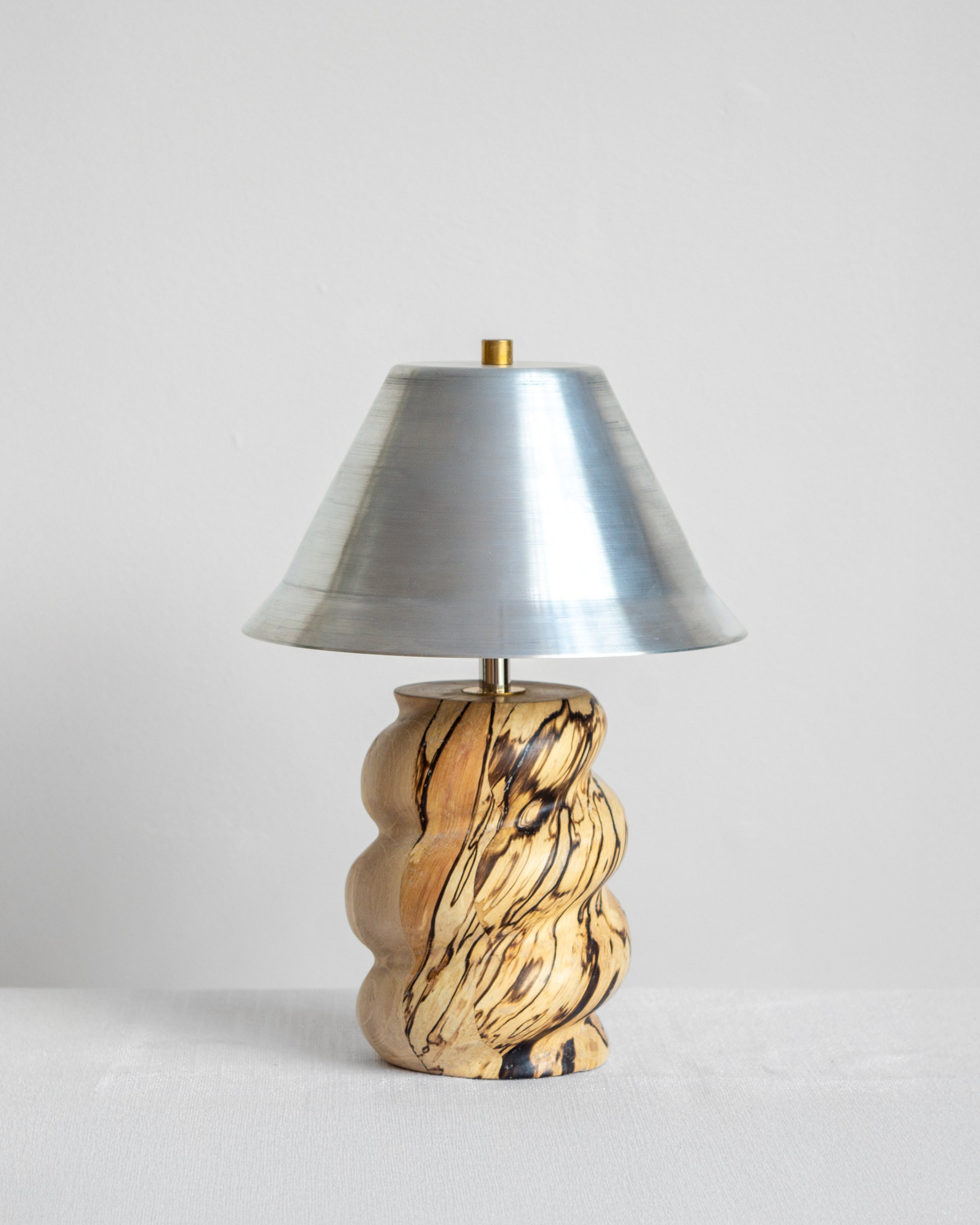 Caracol Desk Lamp with Spalted base and Aluminium shade available in UK, EU & US/CA wiring