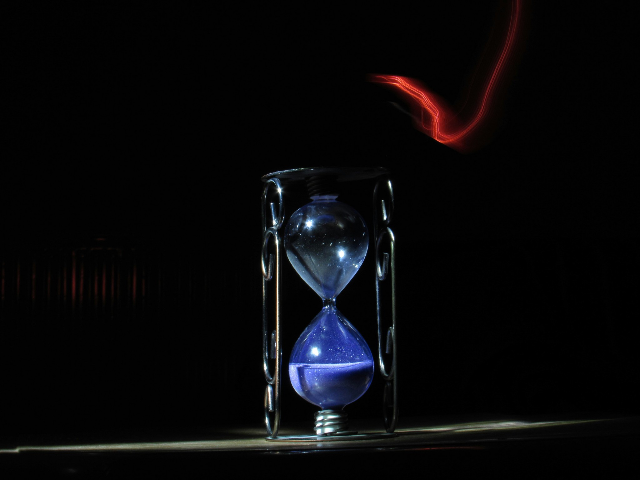 The passage of time in an hourglass