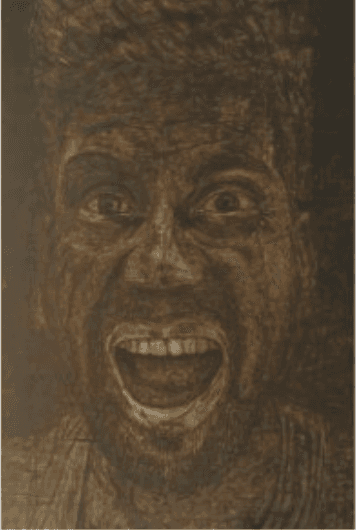 herd of sheep on road painting