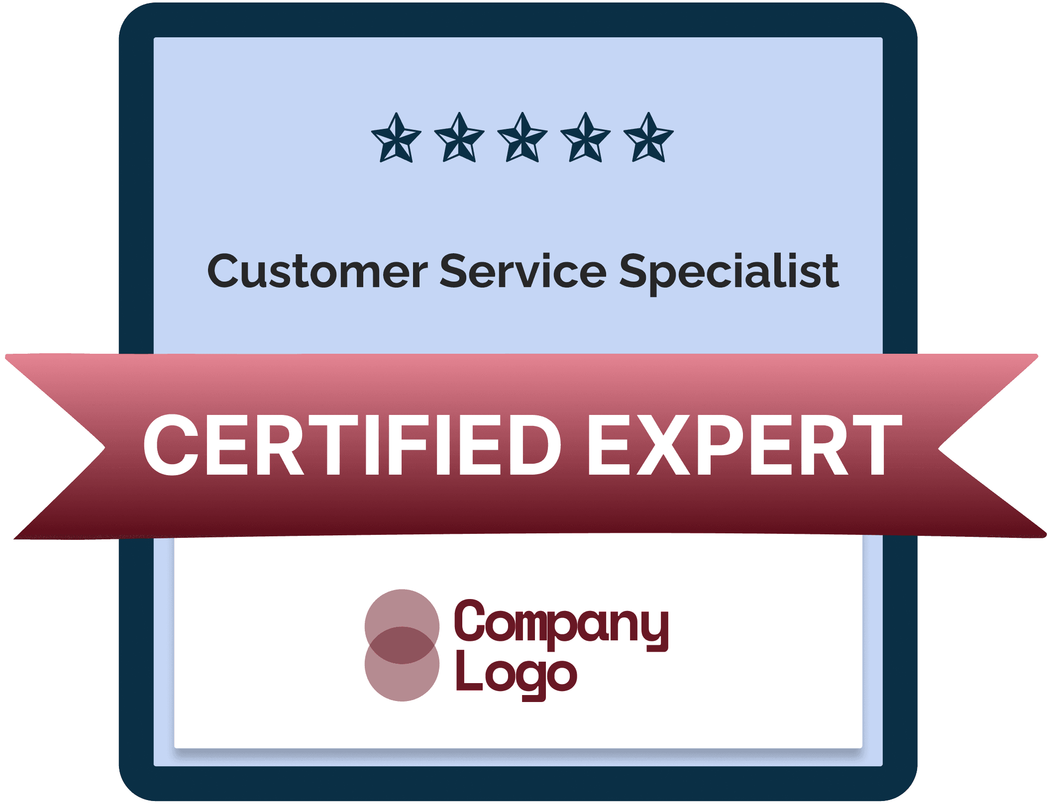 Wauld - Professional and elegant red achievement badge template