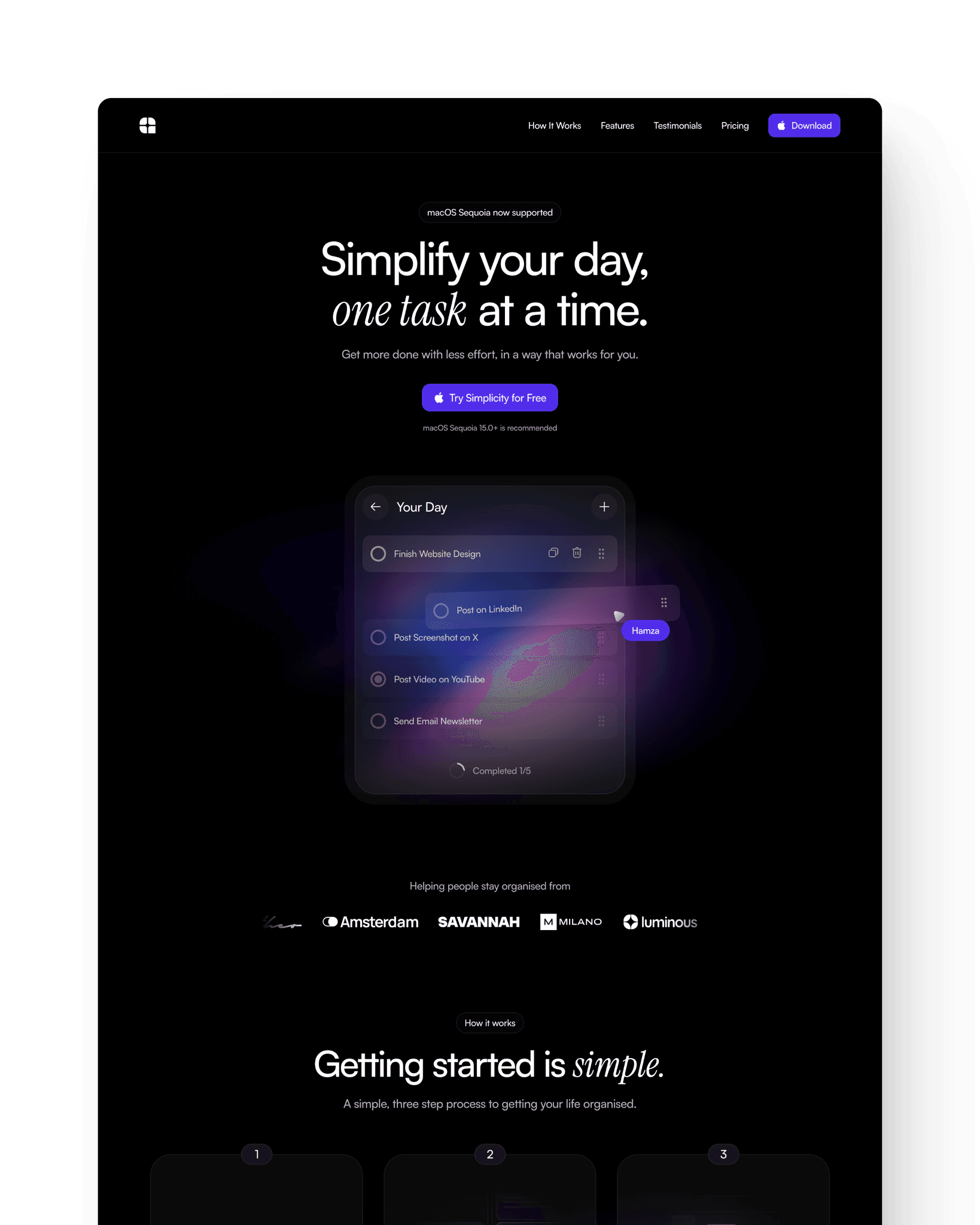 A mobile app screen displaying a colorful interface with text inviting users to "Breathe your day."