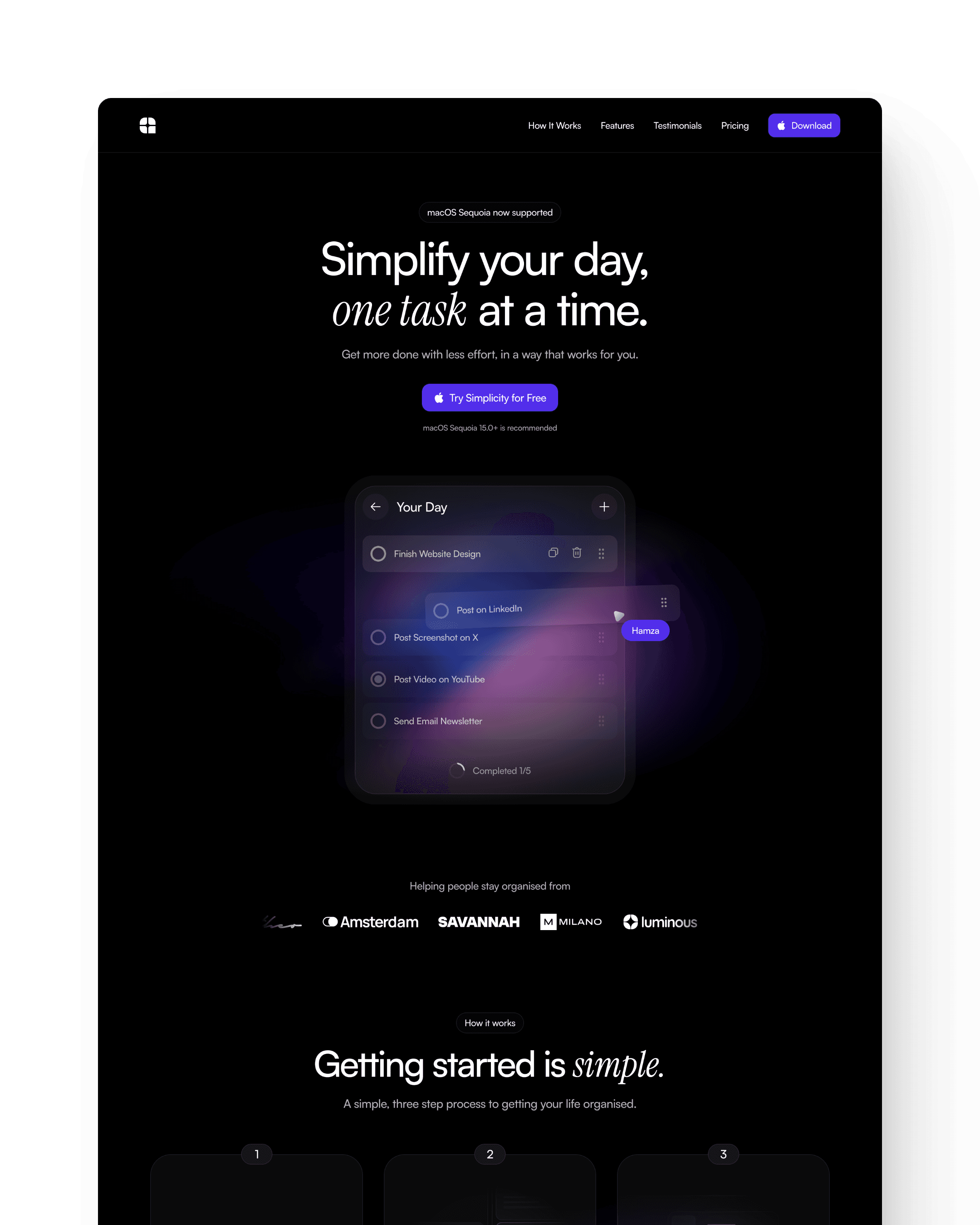 A mobile app screen displaying a colorful interface with text inviting users to "Breathe your day."