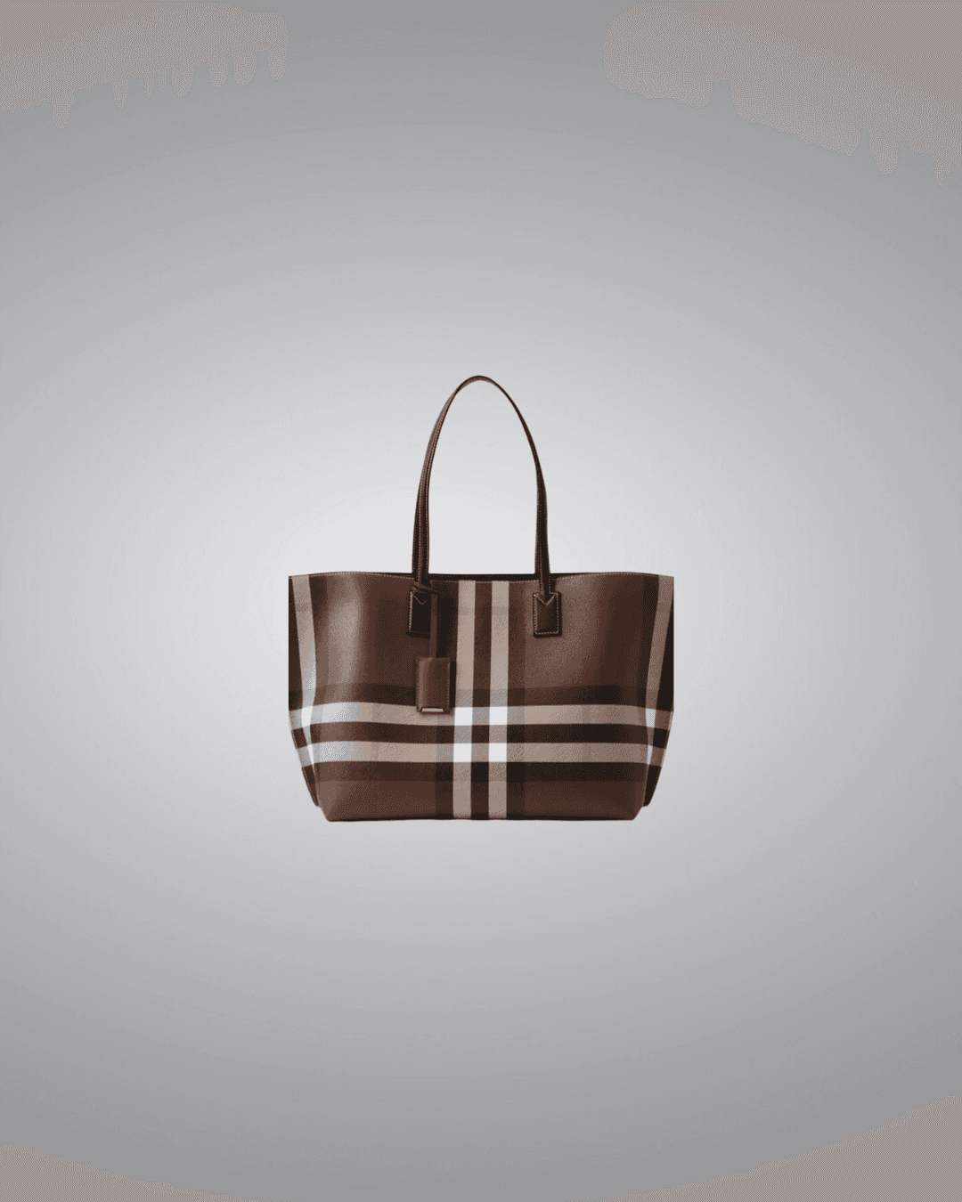 Burberry Check Tote in Dark Birch Brown