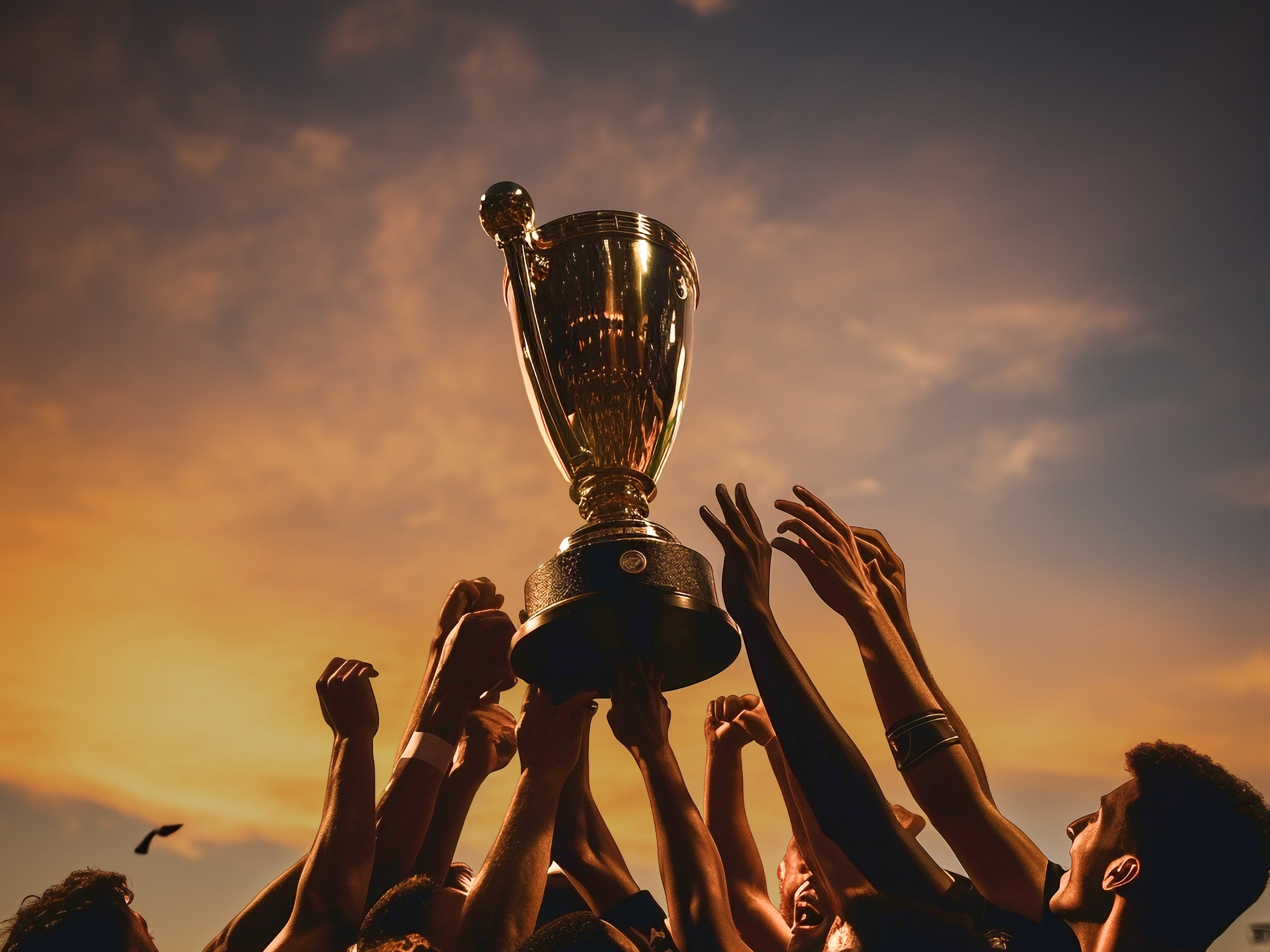 Athlete winning a race