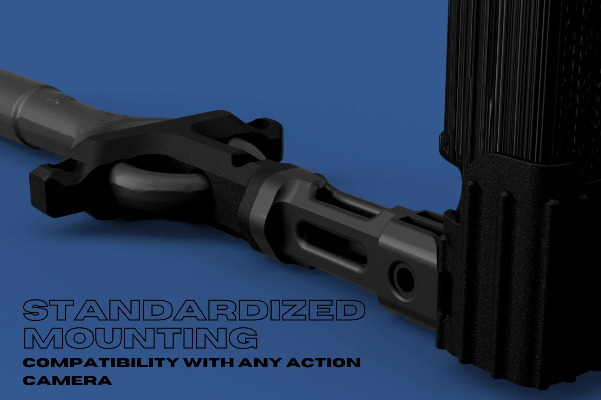 Close-up of the flexible spacer frame and camera clamp