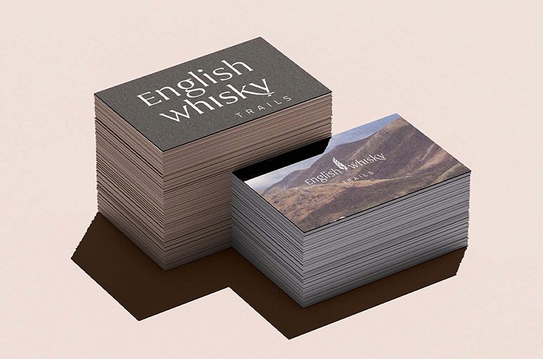 English Whisky Trails business cards mockup