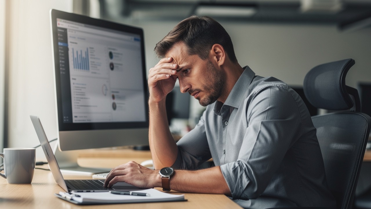 Sales representative experiencing call handling challenges