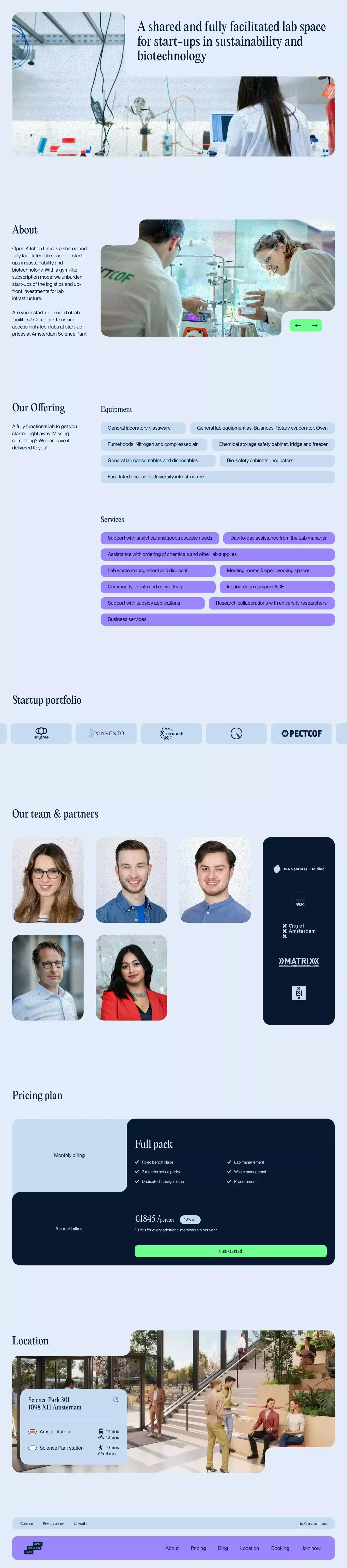 Open Kitchen Labs portfolio page screenshot showcasing Tech and Local Business design