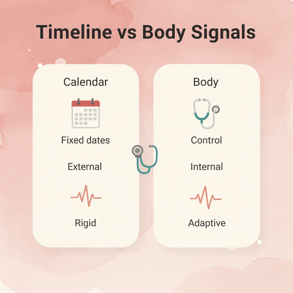 Comparison between calendar-based and body-based progression indicators