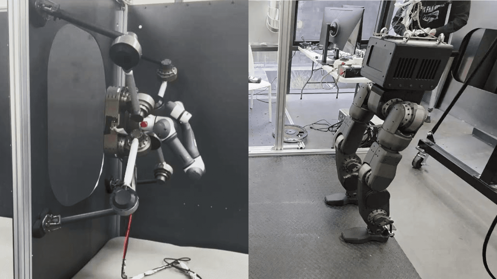 DIDEN Robotics' quadrupedal robot and bipedal platform evolve together on the same learning framework and the same in-house hardware.