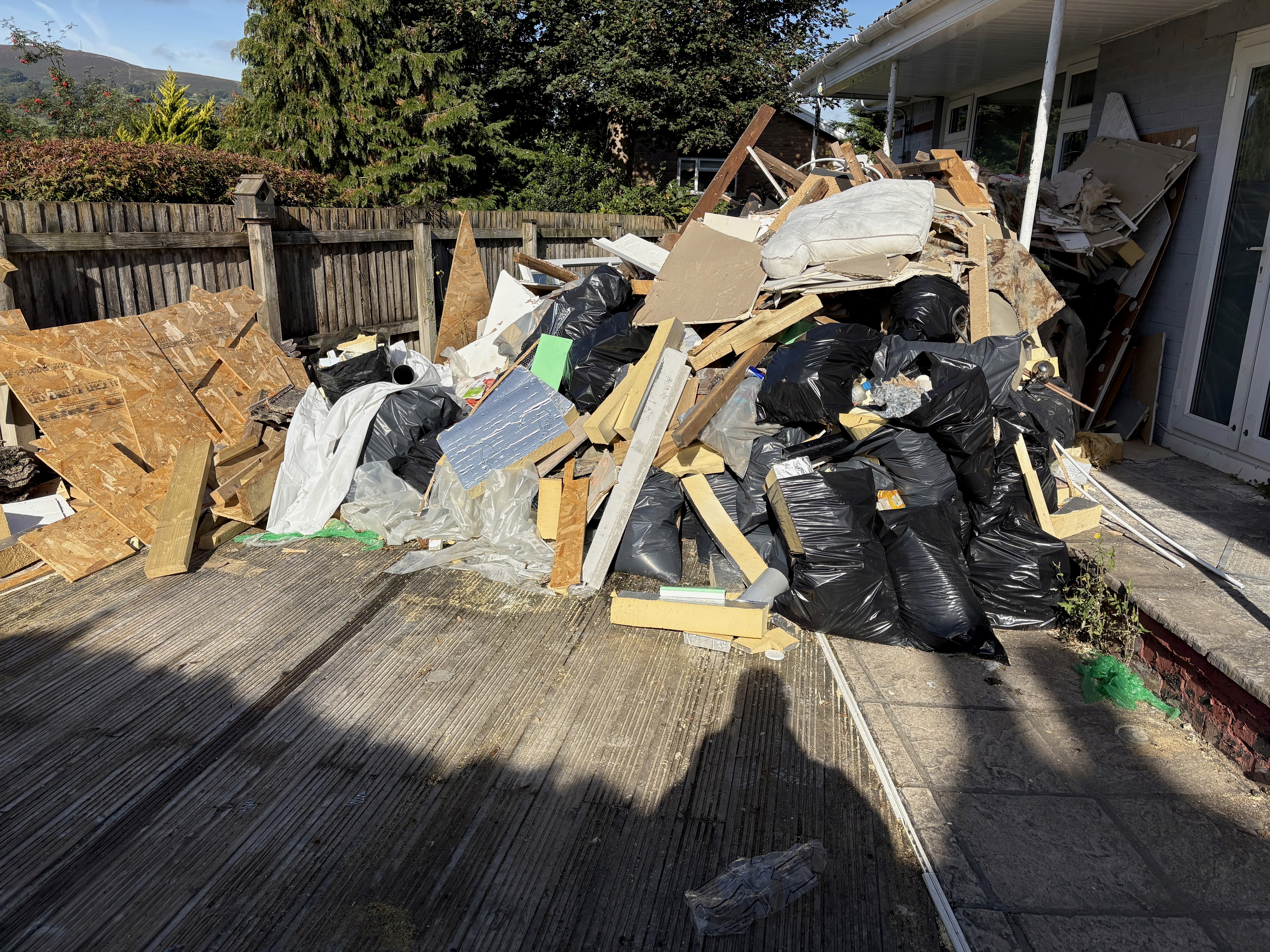 Large quantity of builders’ waste awaiting removal