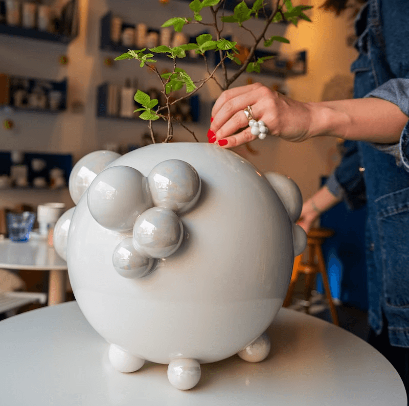 Autorská porcelánová váza z kolekcie BUBBLES od Nina A. Šoškova