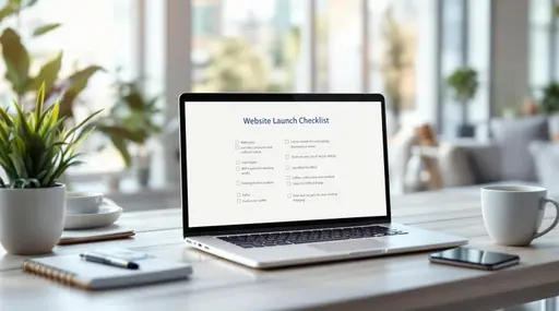 Stylized illustration of business professionals and a humanoid robot interacting with digital dashboards displaying analytics and profiles