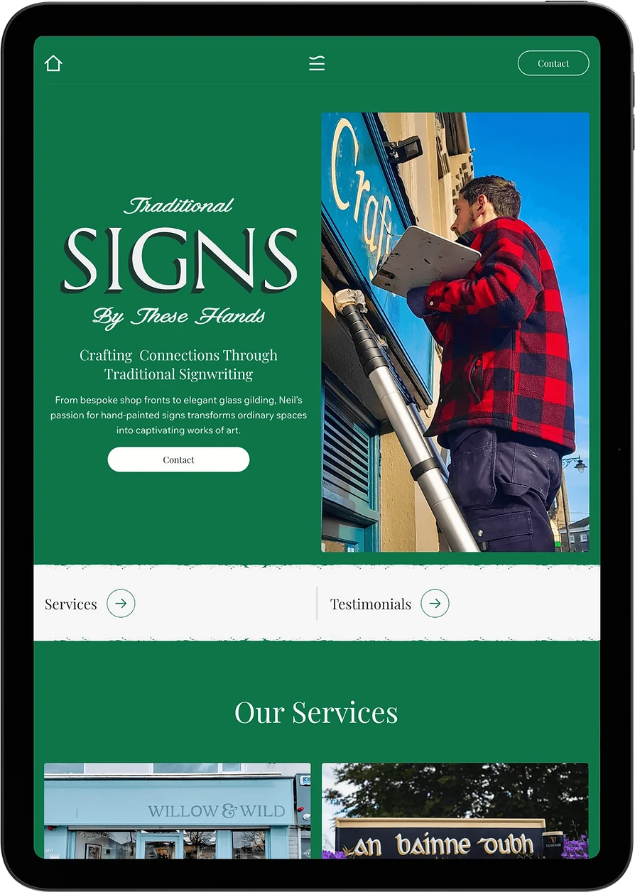 Web Design for These Hands Signwriter