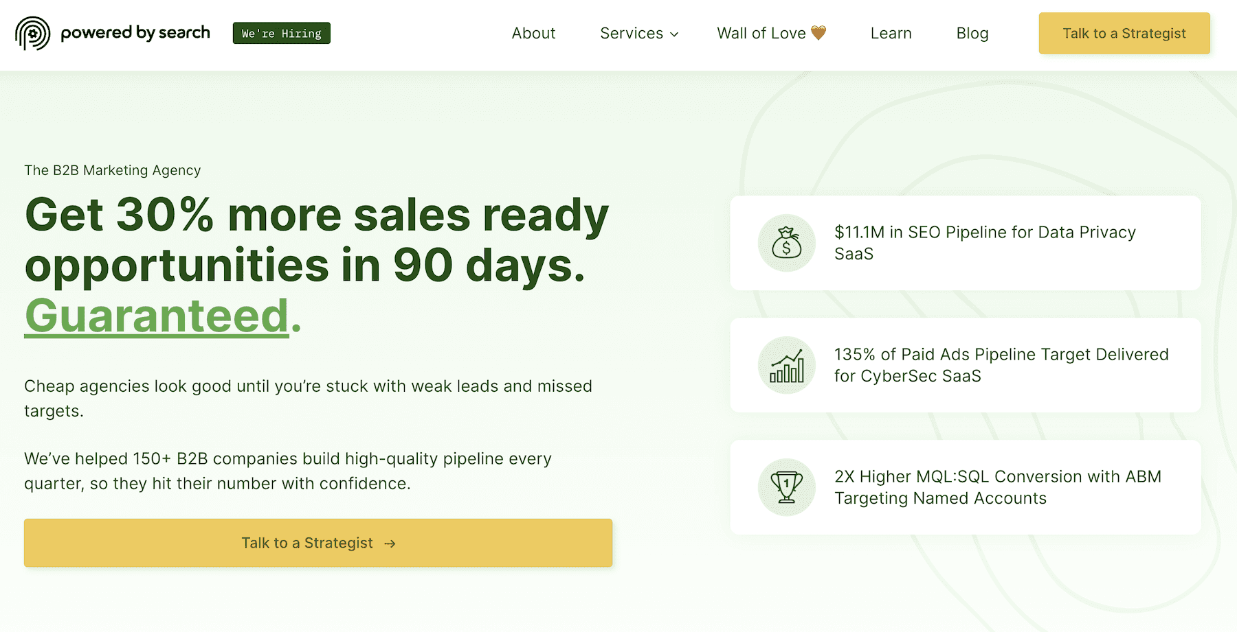 Powered by Search home page screenshot