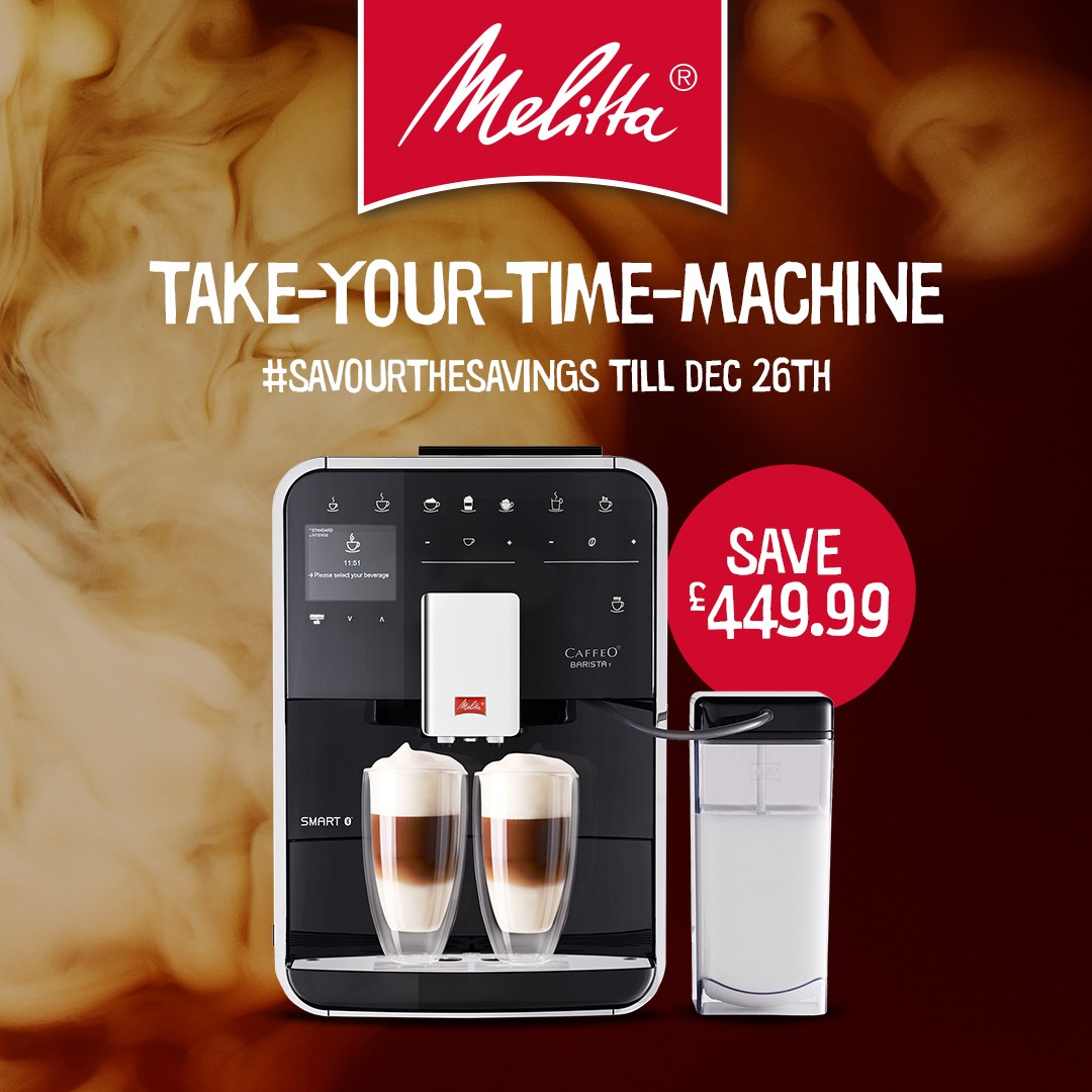 Social advert for a coffee machine; Take-Your-Time Machine is the message