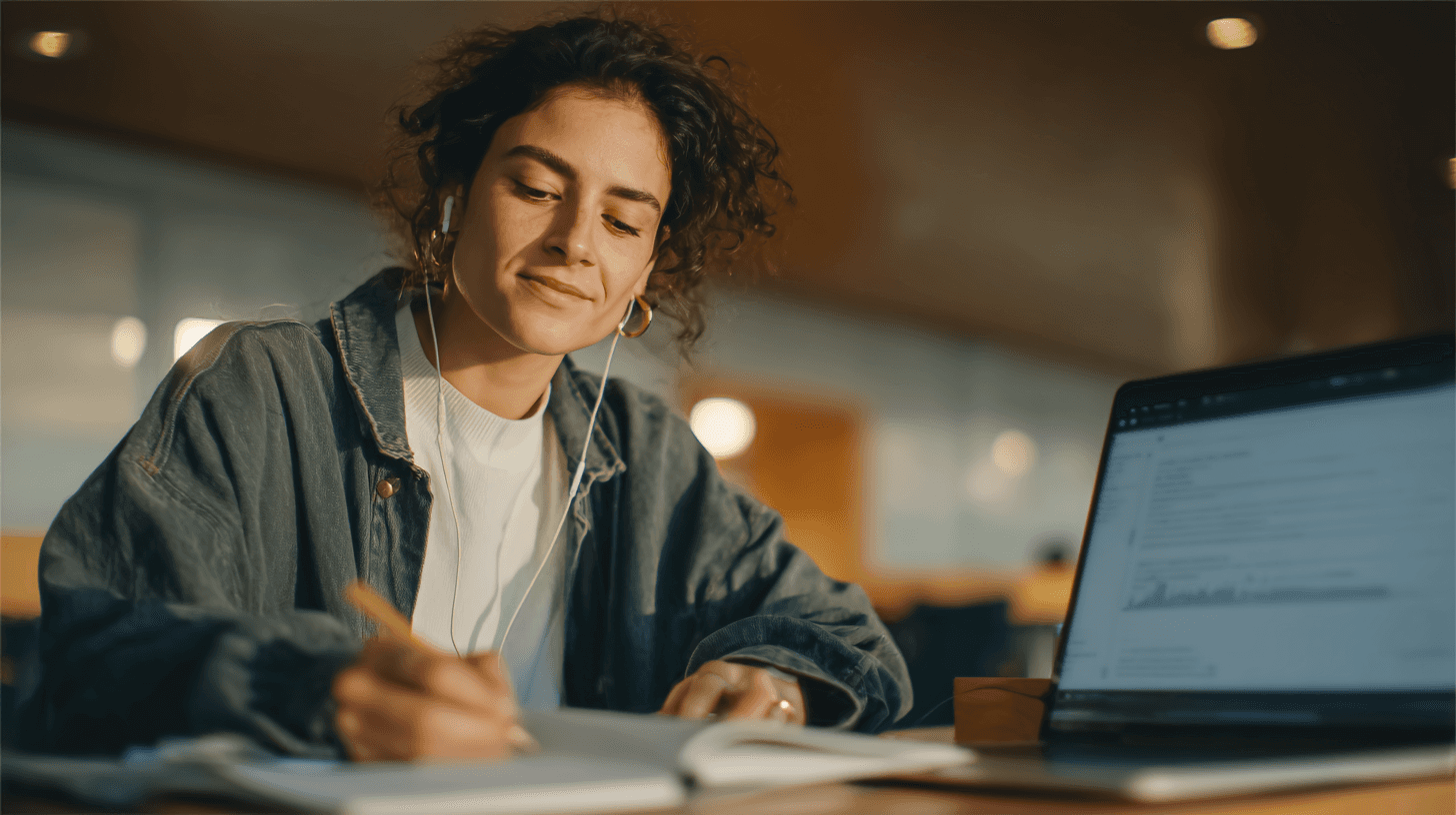 University students processing lecture recordings