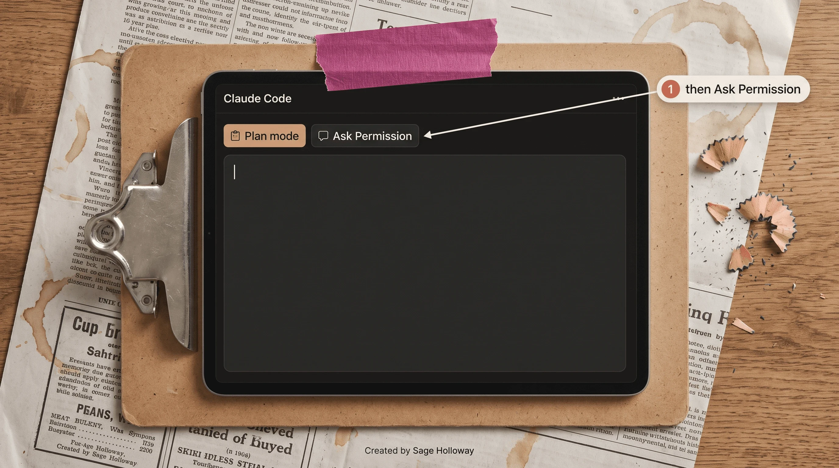 Claude Code showing Plan mode with an Ask Permission toggle