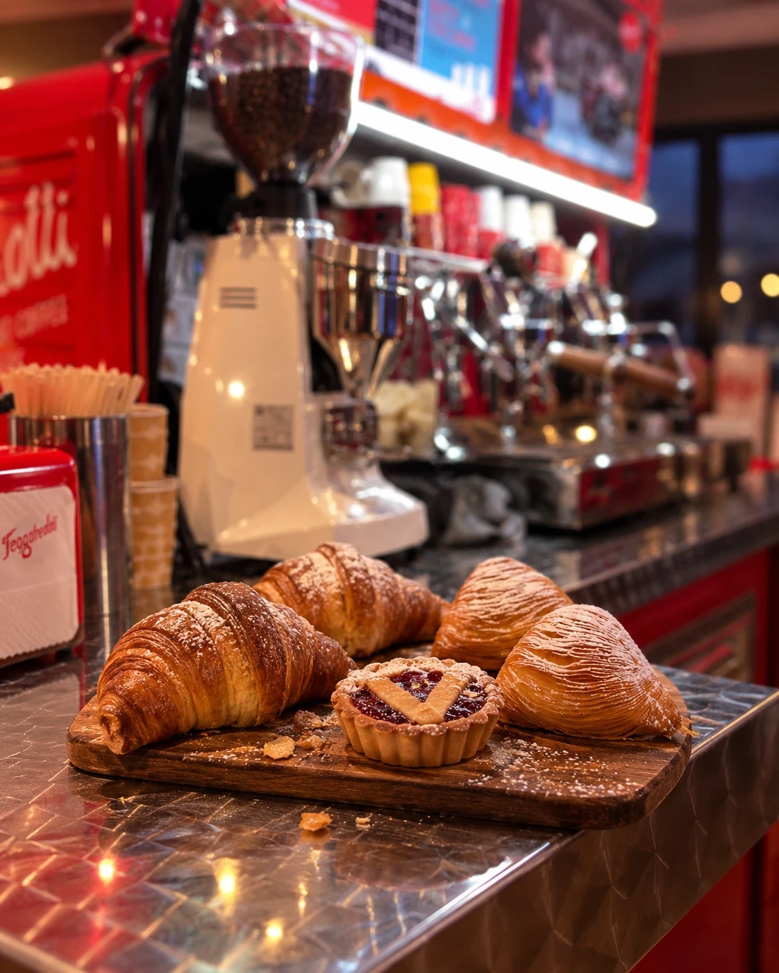 Italienisches Gebäck: Sfogliatelle, Cornetti und Crostata