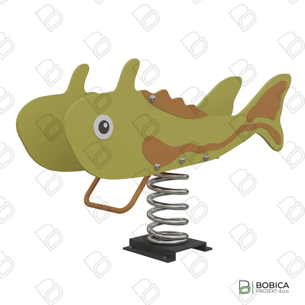 Njihalica na opruzi u obliku ribe – dječja igračaka veselih boja za igru na otvorenom – BOBICA PROJEKT