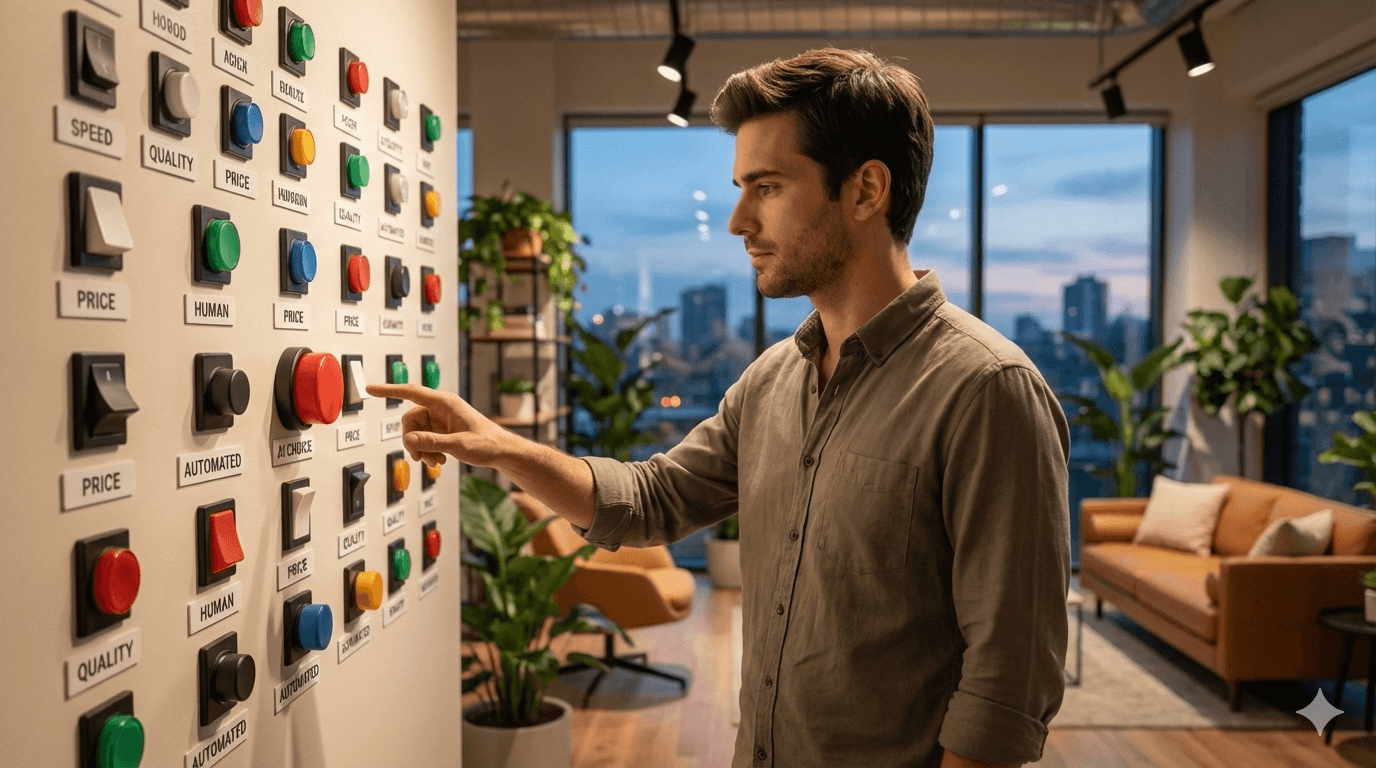 homme appuie sur un bouton